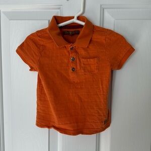 7 For All Mankind Orange Toddler Boys Polo Size 12 M (jbf)